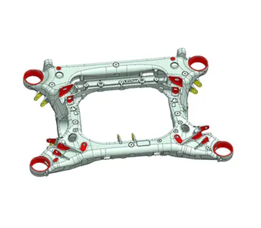 Subframe of car produced by Five-Axis Machine